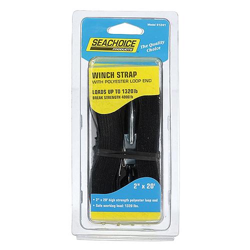 Seachoice 51241 Boat Trailer Winch Strap, Loop End, 20 Ft.