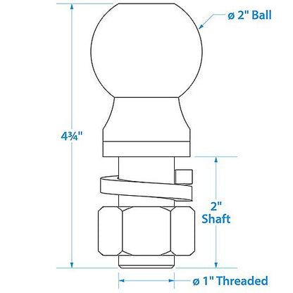 Seachoice 51341 Boat Trailer Coupler Ball 2 in. SAE Class III