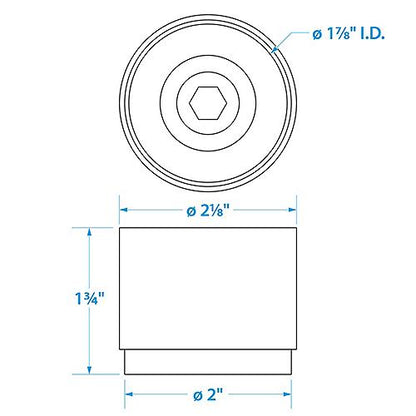 Seachoice 51501 Chrome-Plated Boat Trailer Bearing Protectors, w/ Cover, 1.98 in. Diameter