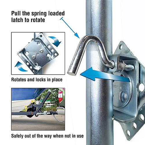 Seachoice Fold Up Trailer Jack, 22-7/8 In., Max Lift 1500 Lbs.
