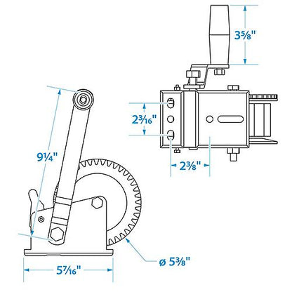 Seachoice Trailer Winch, Strap with Hook, Max Load 1,200 Lbs. 52191