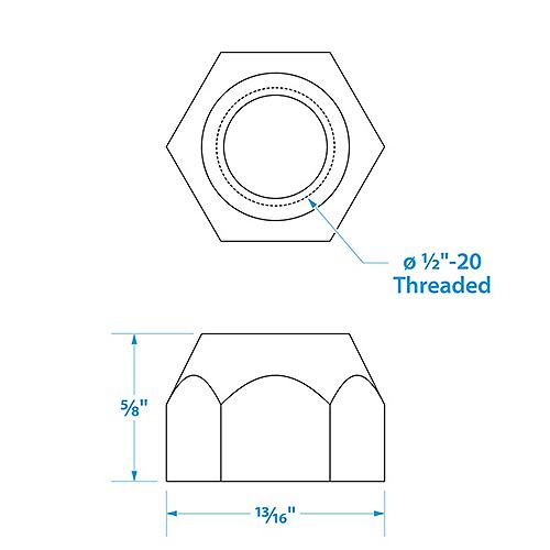 Seachoice Spare Lug Nuts 1/2-20 (5 Per Pack)