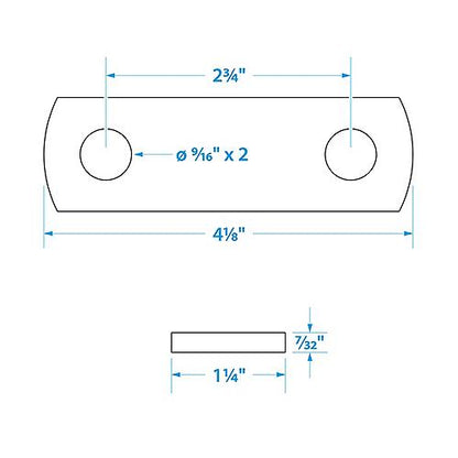 Seachoice Spring Shackles, 2-3/4 In. Center to Center, Accepts 9/16 In. Shackle Bolts, Pack of 2