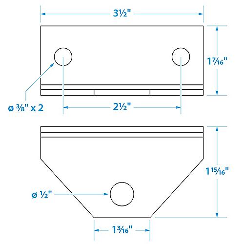 Seachoice Angle Bracket for Boat Trailer Swivel, 11 Gauge Galvanized Steel, 55300