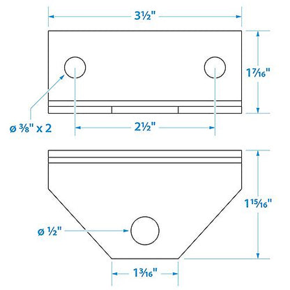 Seachoice Angle Bracket for Boat Trailer Swivel, 11 Gauge Galvanized Steel, 55300