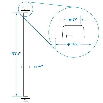 Seachoice Trailer Roller Shaft w/ 2 Pal Nuts, Fits 8-In. Roller, 50-55771