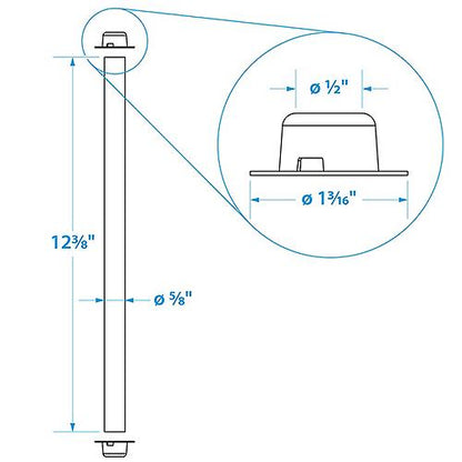 Seachoice Roller Shaft w/ 2 Pal Nuts, Fits 10-In. Roller, 50-55791