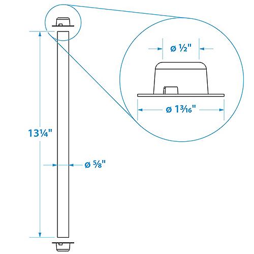 Seachoice Roller Shaft w/ 2 Pal Nuts, Fits 12-In. Roller, 50-55811
