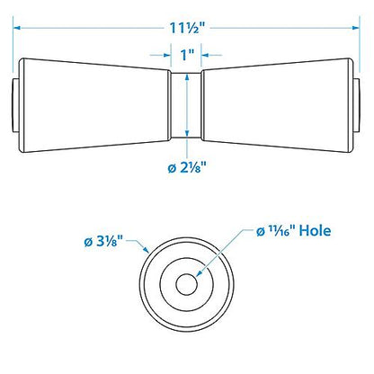 Seachoice Keel Roller, 12 in. X 5/8 in., TPR, Gold, 50-56460