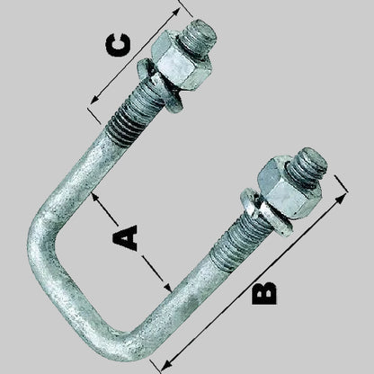 Seachoice 57221 Sq U-Bolt-3 1/16X2 13/16