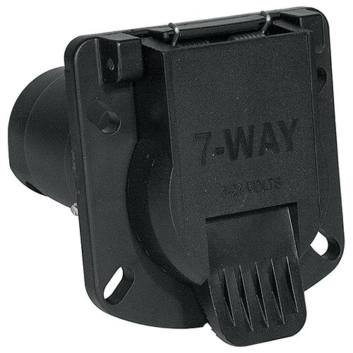Seachoice 57981 7-Way Round RV Style Trailer Connector Car Side with Sealed Door