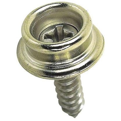 Seachoice 59861 Stainless Steel Button Stud With Tapping Screw #8 x 3/8", Qty. 6