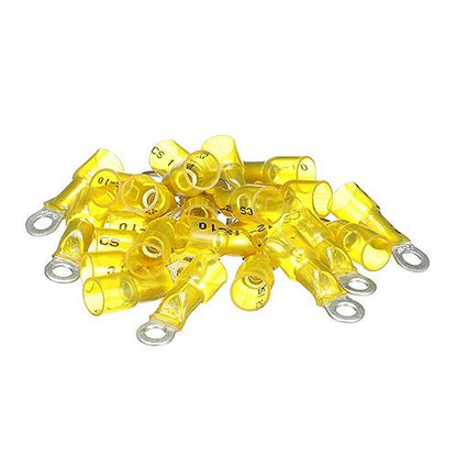 Seachoice Heat Shrink Ring Terminals 12-10 ga (25pk) yellow