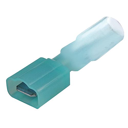 Seachoice 60301 3-to-1 Heat Shrink Insulated Quick Disconnect, 16-14 Ga., 0.250" Male, Blue, 25-Pack, Blue, 25-Pack