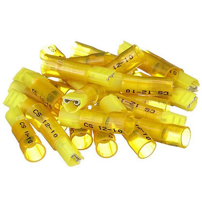 Seachoice Heat Shrink Insulated Quick Disconnect, 12-10 Ga., 0.250" Female, Yellow, 25-Pack