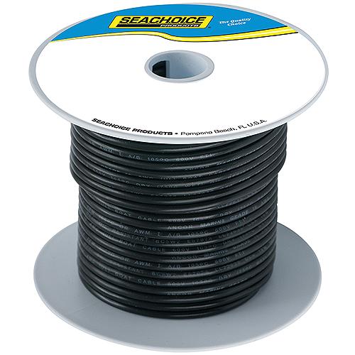 Seachoice 63101 Tinned Copper Marine Wire, 14 AWG, Black