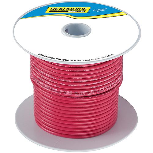 Seachoice 63044 Tinned Copper Marine Wire, 6 AWG, Red
