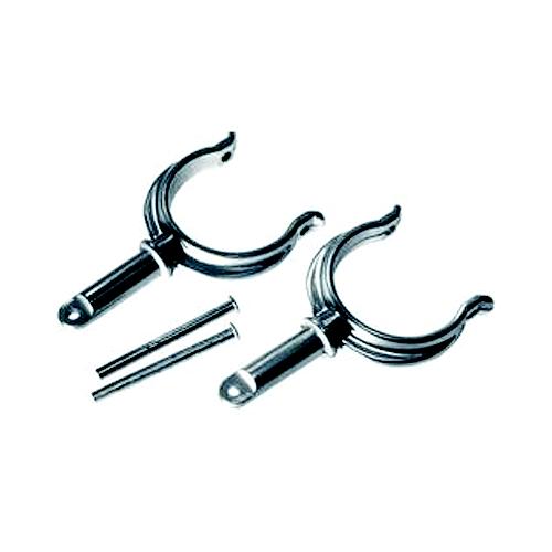 Seachoice 70501 Top-Mount Rowlock Horns Set, Chrome-Plated Zinc, Includes 2 Rowlocks w/ Locking Pins