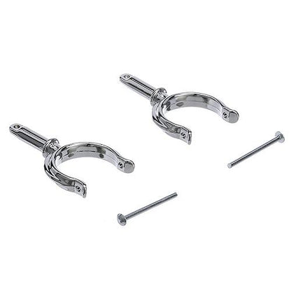 Seachoice 70501 Top-Mount Rowlock Horns Set, Chrome-Plated Zinc, Includes 2 Rowlocks w/ Locking Pins