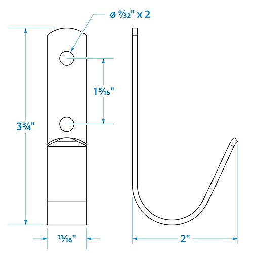 Seachoice 71011 Boat Hook Holders, Polished Stainless Steel, Holds 1-1/2 in. Diameter Poles