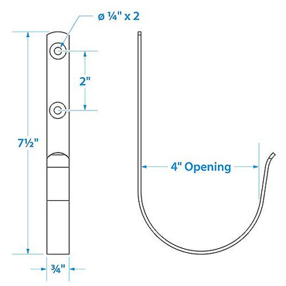 Seachoice Ring Buoy Bracket, Polished 304 Stainless Steel, 4 in. Opening