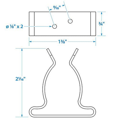 Seachoice 72031 Spring Clamps, Pack of 2, Polished Stainless Steel