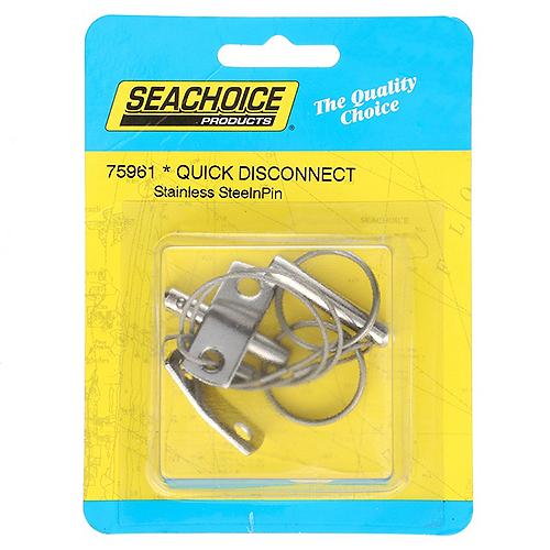 Seachoice 75961 Tethered Stainless Steel Quick Disconnect Release Pins, 1/4 In.