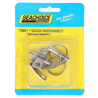 Seachoice 75961 Tethered Stainless Steel Quick Disconnect Release Pins, 1/4 In.