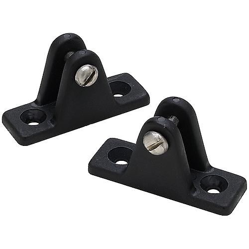 Seachoice Deck Hinge for Bimini Top, Black Nylon, Pack of 2