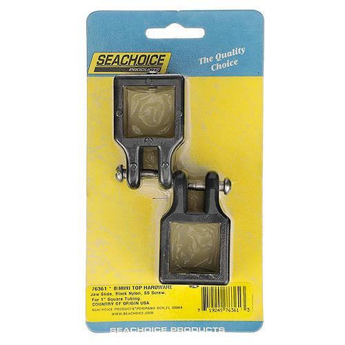 Seachoice 76361 Square Jaw Slide for 1 in. Square Tube Bimini Tops, Black Nylon, Pack of 2