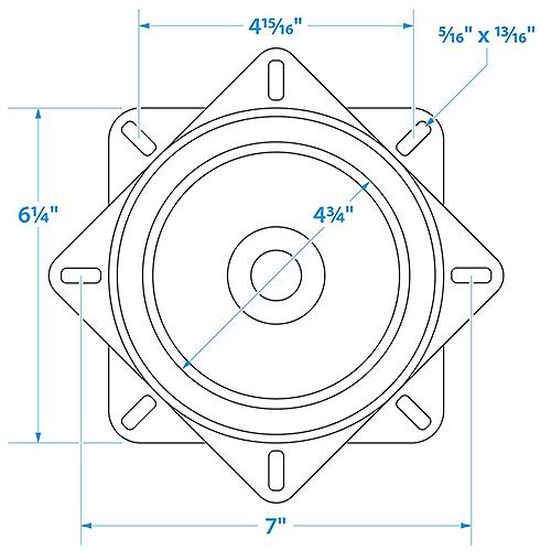 Seachoice 78400 Cadmium-Plated 360-Degree Marine Boat Seat Swivel