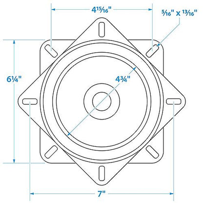 Seachoice 78400 Cadmium-Plated 360-Degree Marine Boat Seat Swivel