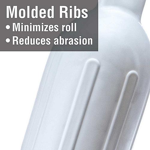 Seachoice Twin Eye Ribbed Boat Fender, White, 8-1/2 In. X 27 In. 79031