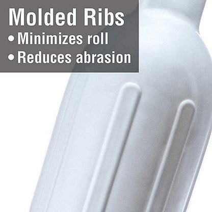 Seachoice Twin Eye Ribbed Boat Fender, White, 8-1/2 In. X 27 In. 79031