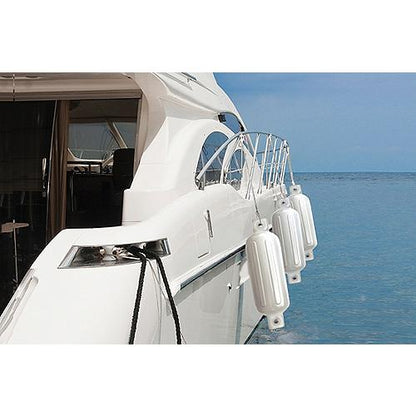 Seachoice Twin Eye Ribbed Boat Fender, White, 8-1/2 In. X 27 In. 79031