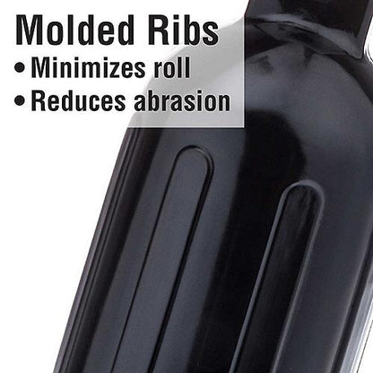 Seachoice Twin Eye Ribbed Boat Fender, Black, 8-1/2 In. X 27 In. 79071