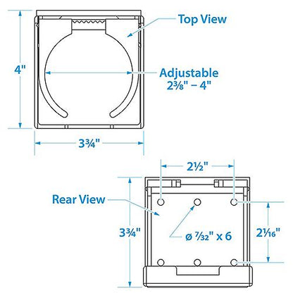 Seachoice 79411 Folding and Adjustable Drink Holder, Chrome Plated