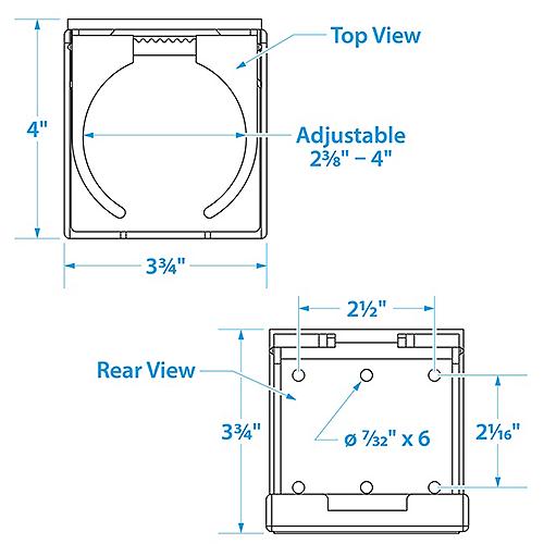 Seachoice  Folding and Adjustable Drink Holder - White