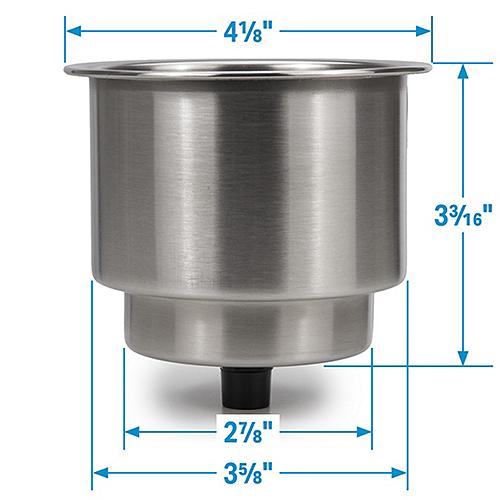 Seachoice 79420 Recessed Drink Holder, 305 Stainless-Steel, 3-5/8" ID