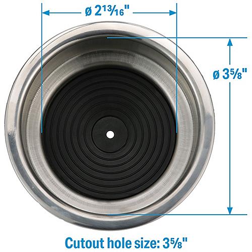 Seachoice 79420 Recessed Drink Holder, 305 Stainless-Steel, 3-5/8" ID