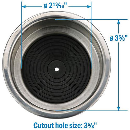 Seachoice 79420 Recessed Drink Holder, 305 Stainless-Steel, 3-5/8" ID