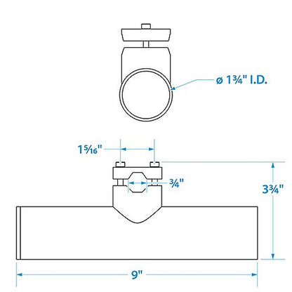 Seachoice 89151 Clamp-On Fishing Rod Holder, 9 in., Stainless Steel
