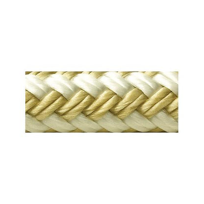 Seachoice Double-Braid Nylon Dock Line w/ Eye Splice, Pre-Shrunk, Heat Stabilized, 3/8 In. X 20 Ft., Gold White