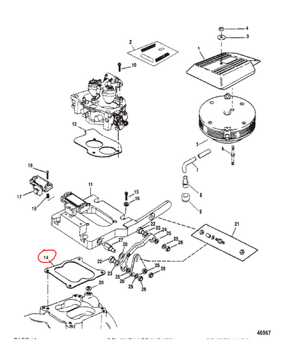 CARB BASE GASKET, MCM ROCH/WEBER 4BBL, Quicksilver 524572