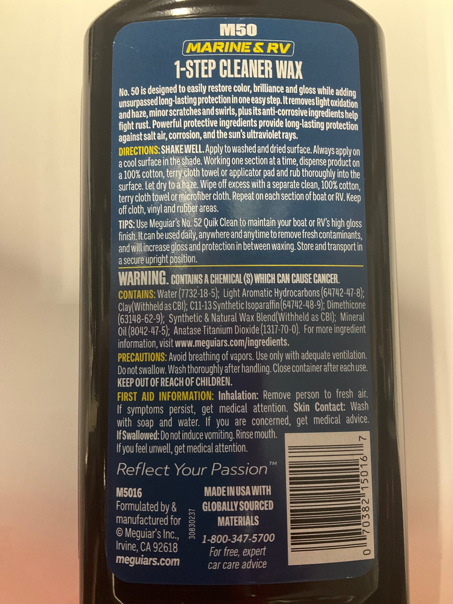 Meguiar's #50 Boat/RV Cleaner Wax - Liquid 16oz