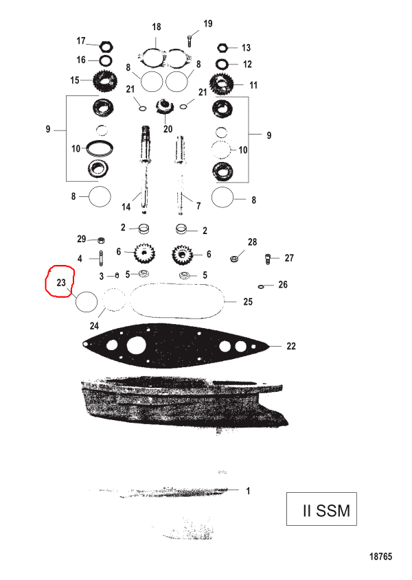UPPER END CAP O-RING, Quicksilver 54029