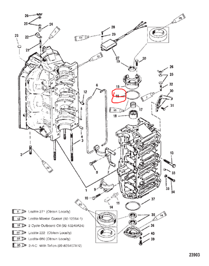 UPPER END CAP O-RING, Quicksilver 54029