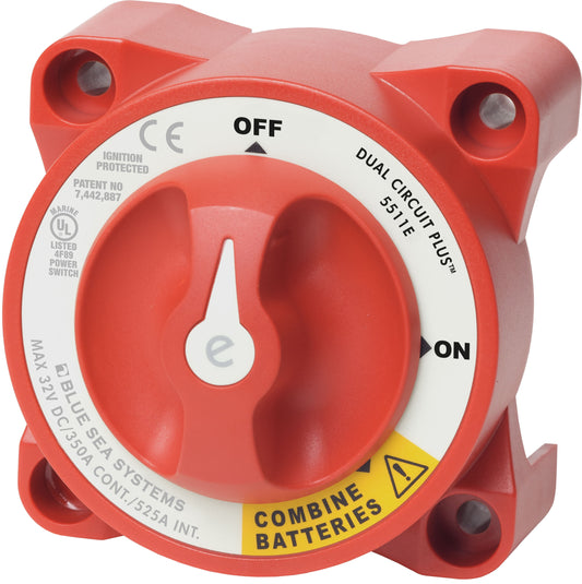 Blue Sea Systems 5511e e-Series Dual Circuit Plus Battery Switch