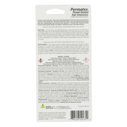 Permatex® High Temperature Thread Sealant, 59235, 50 ML