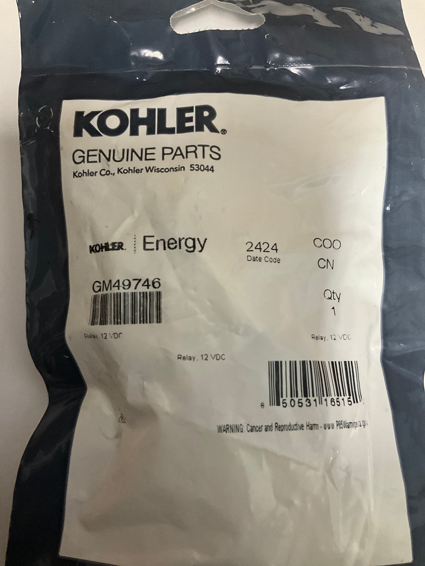 Kohler GM49746 OEM Relay
